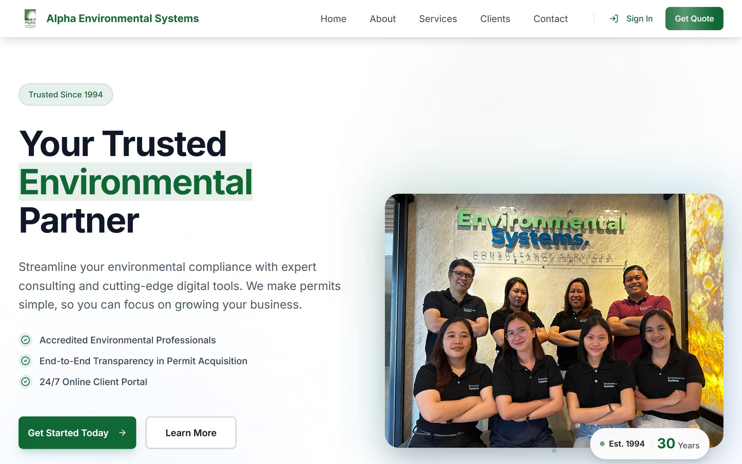 Alpha Environmental Systems homepage